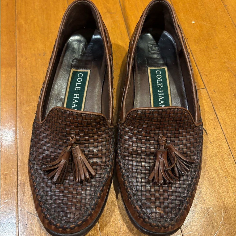 Cole Haan Women’s Woven Leather Loafers with Tassels